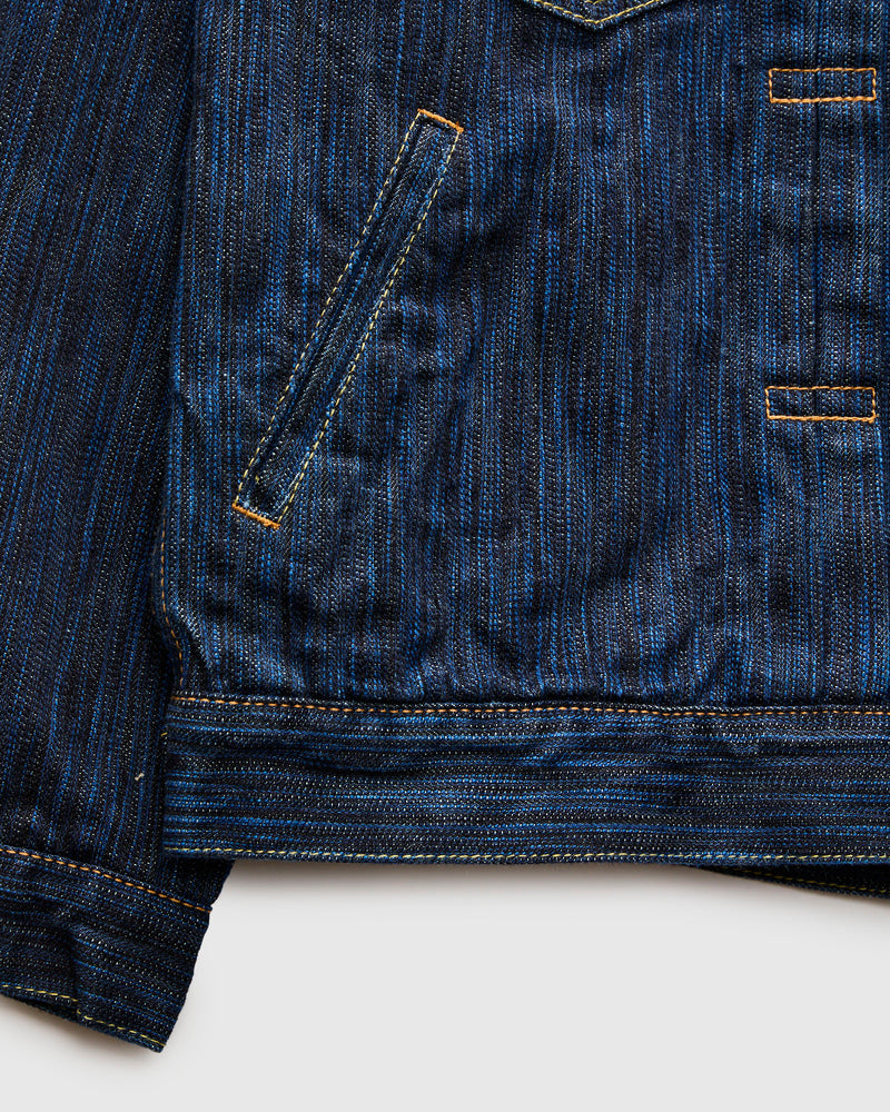 "Dark Waterfall" 14.5oz Type-2 Denim Jacket in Indigo