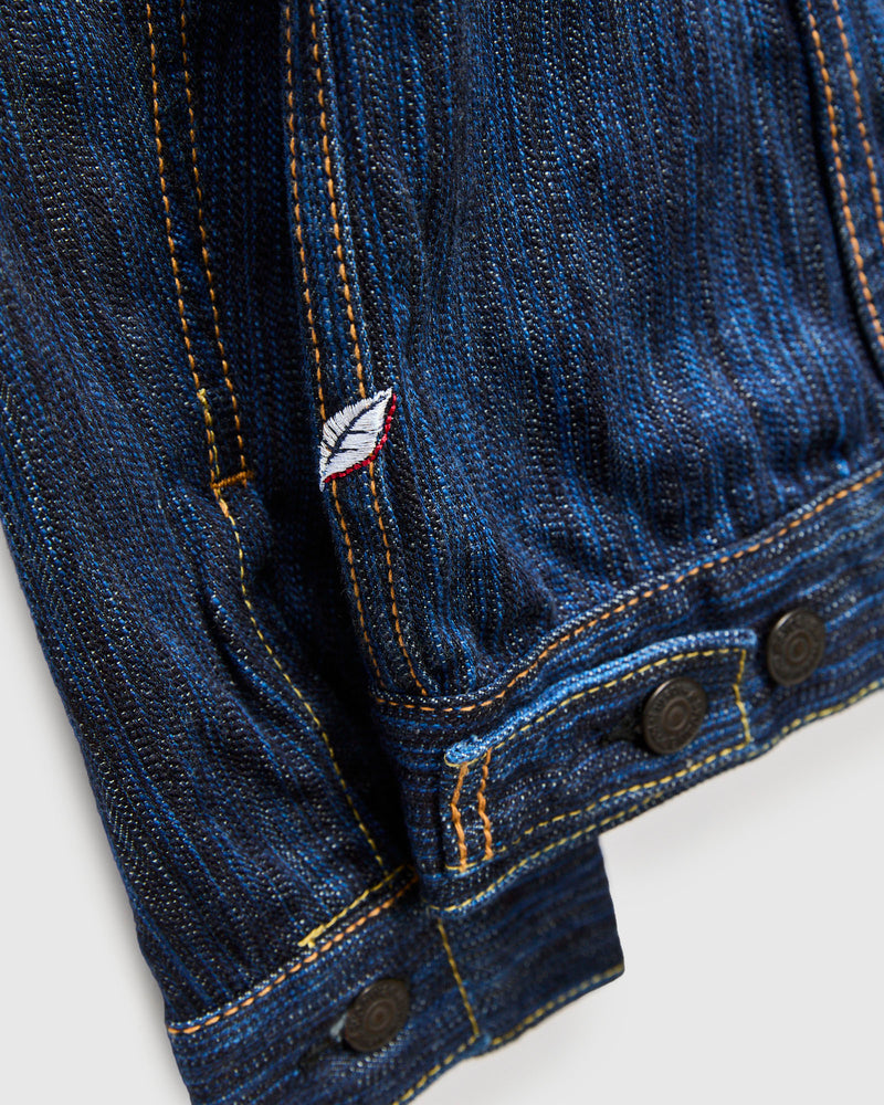 "Dark Waterfall" 14.5oz Type-2 Denim Jacket in Indigo
