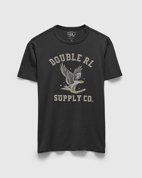 Double RL Logo T-Shirt in Faded Black