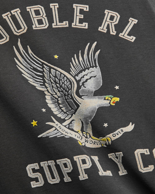 Double RL Logo T-Shirt in Faded Black