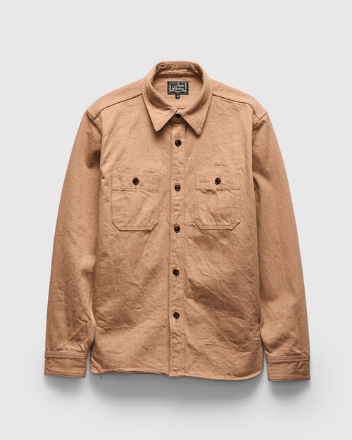 "Fox Cotton" Work Shirt in Brown
