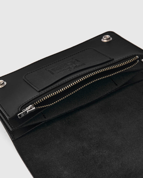 Bridle Leather Long Wallet in Black