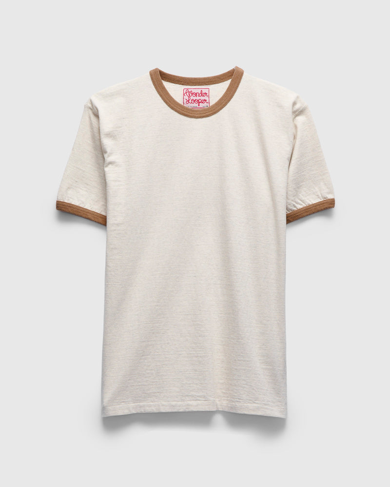 Recycled Cotton FoxFibre Ringer T-Shirt in Sand