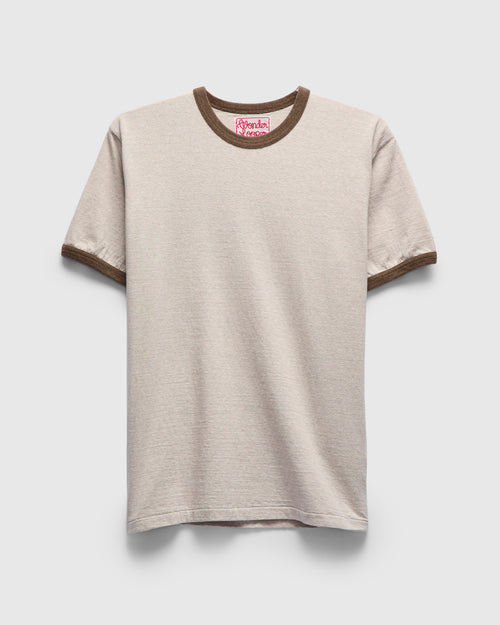 Recycled Cotton FoxFibre Ringer T-Shirt in Stone