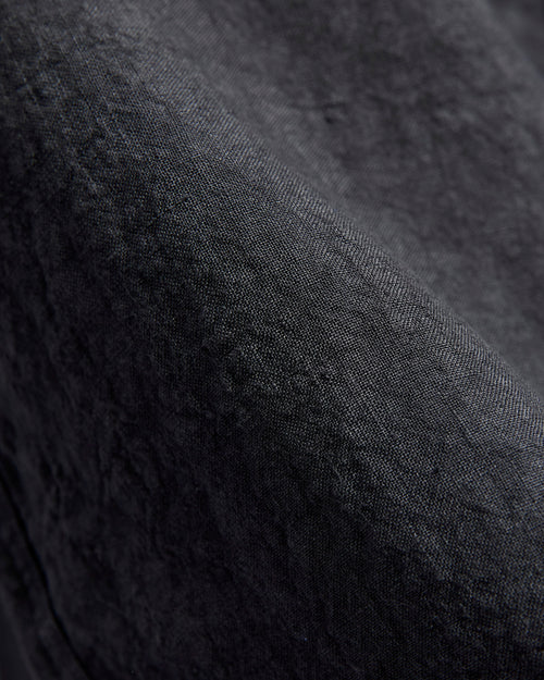 1/40 Linen Open Collar Shirt in Charcoal