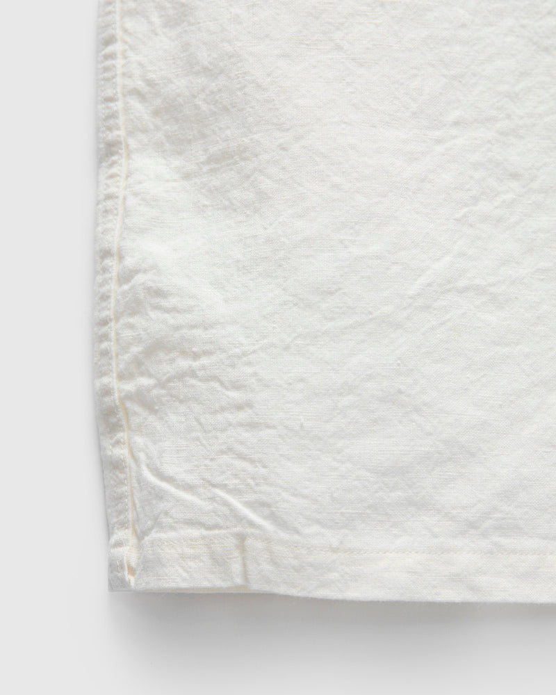 1/40 Linen Open Collar Shirt in White