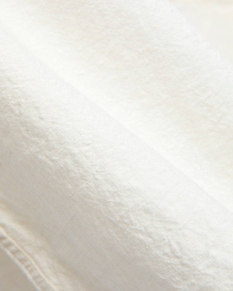 1/40 Linen Open Collar Shirt in White