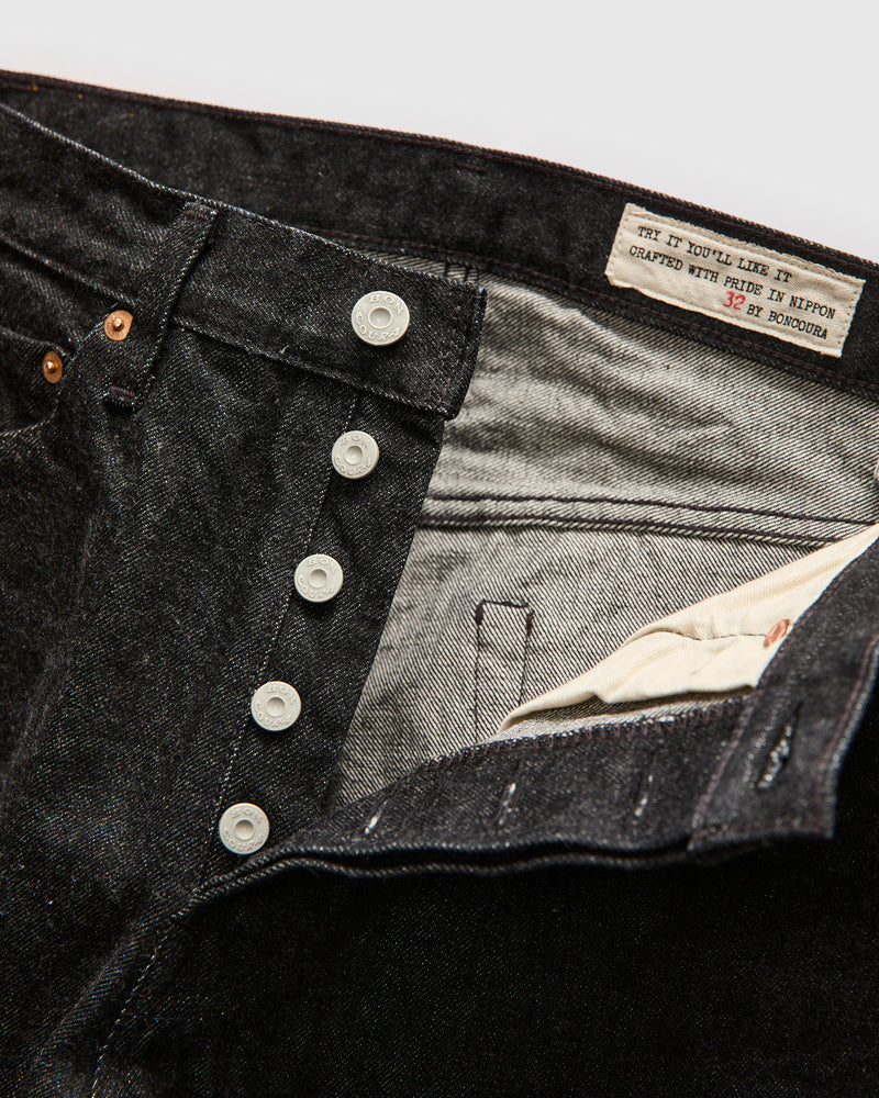 66 Black 15oz Rinsed Selvedge Denim - Ivy League Fit