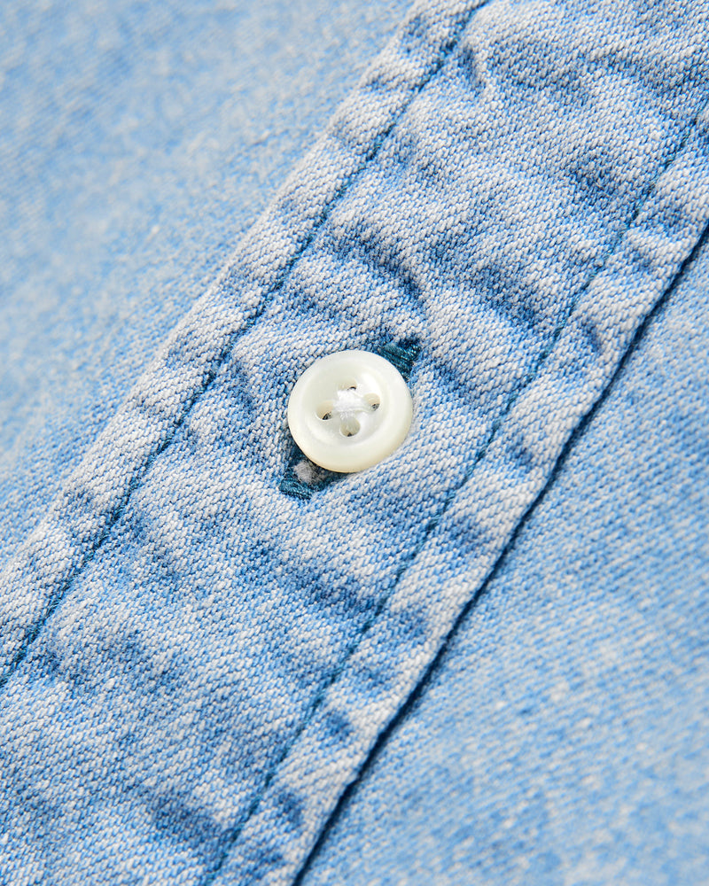 Denim Button-Down Shirt in Light Blue