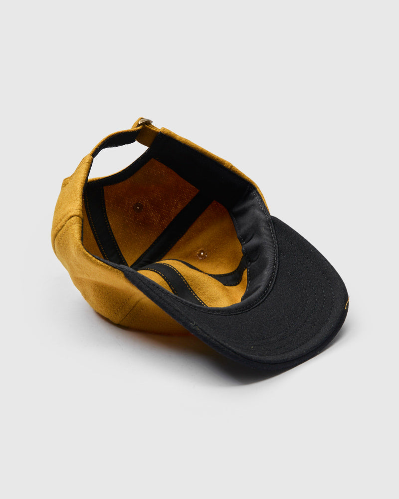 Baseball Hat in Wool Old Gold Black