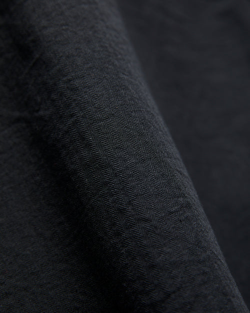 Dayton Short Sleeve Workshirt in Black Herringbone
