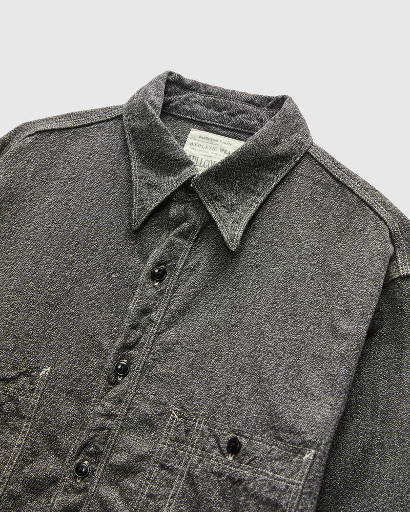 Triple Stitch Covert Chambray Shirt in Charcoal Black