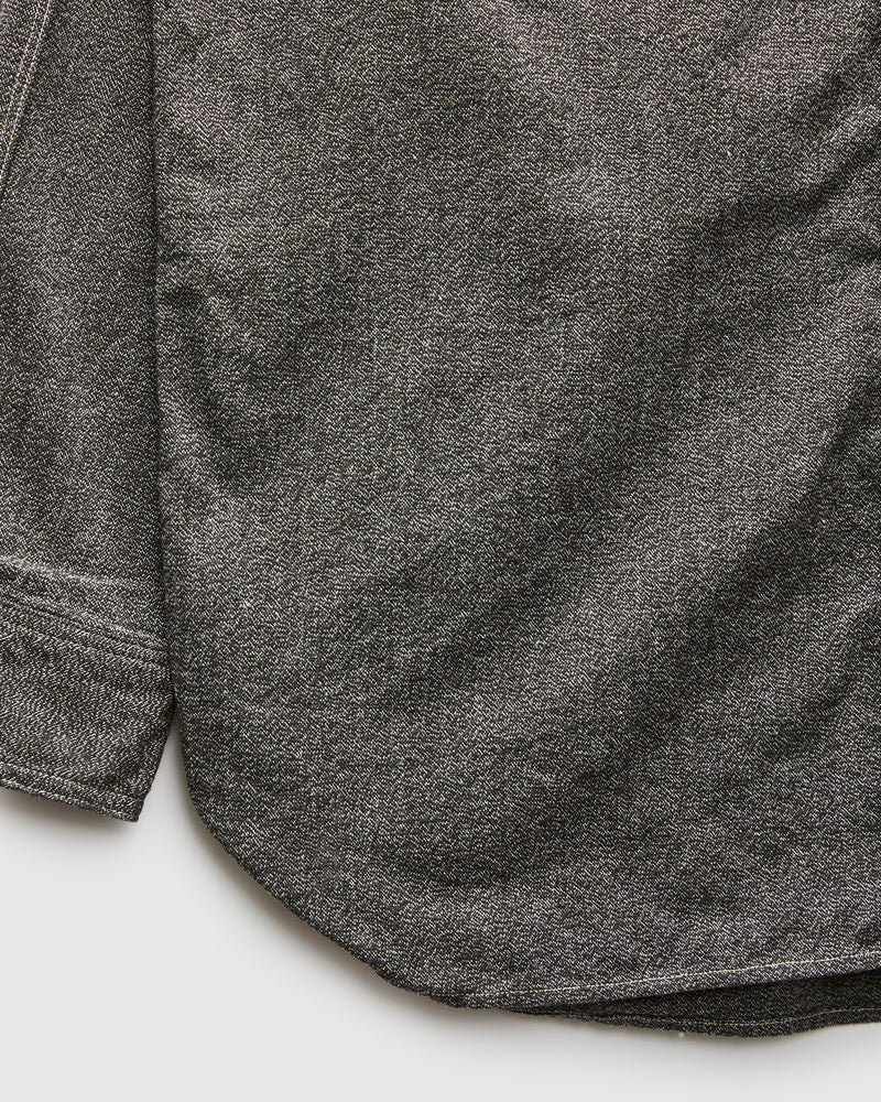 Triple Stitch Covert Chambray Shirt in Charcoal Black