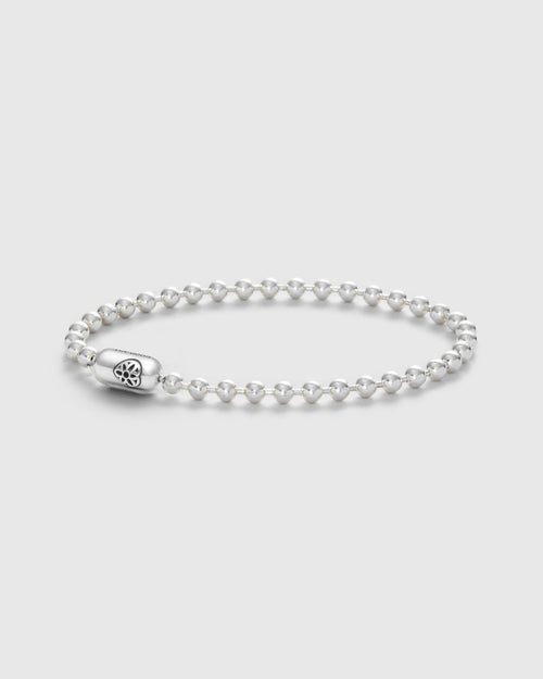 Rosette Heart Poplock Bracelet in Sterling Silver