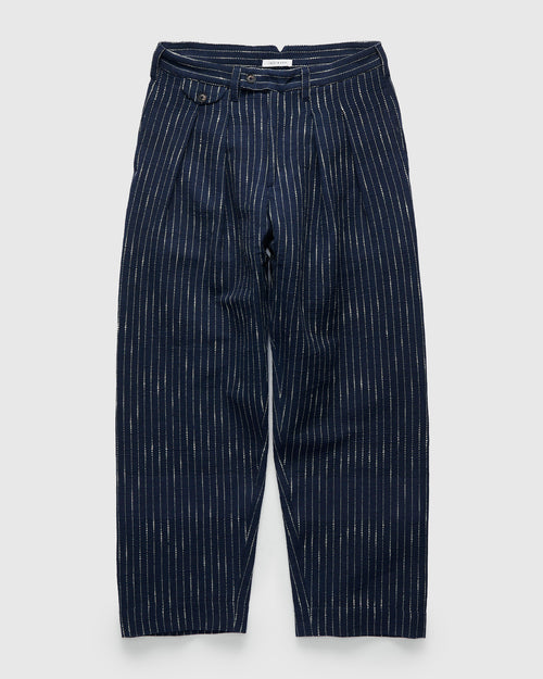 Ticking Stripe Shakoor Pants in Dark Indigo Ecru