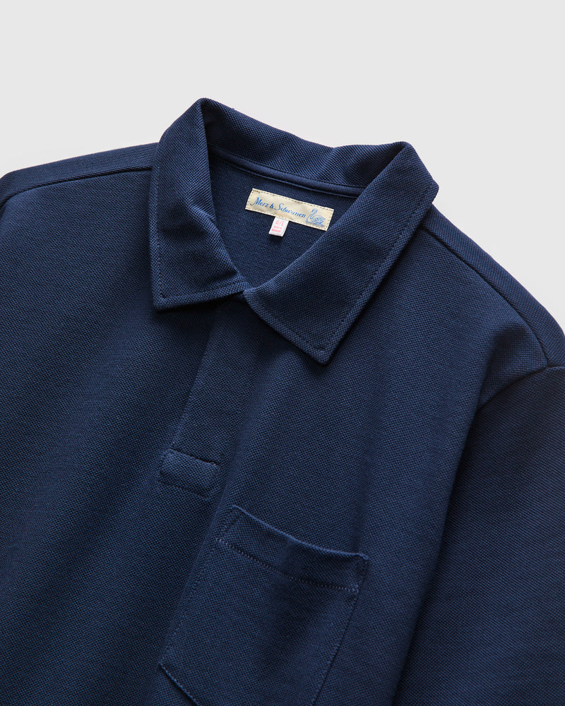 2PKPL "Good Originals" Loopwheel Polo Shirt in Ink Blue