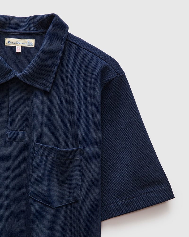 2PKPL "Good Originals" Loopwheel Polo Shirt in Ink Blue