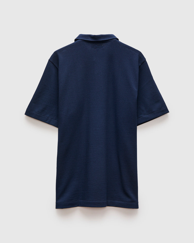 2PKPL "Good Originals" Loopwheel Polo Shirt in Ink Blue