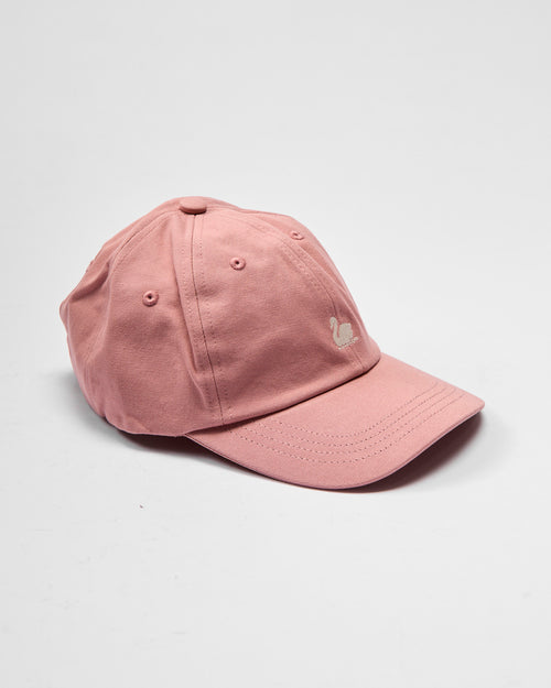 Swan Logo Cotton Twill Cap in Rosewood Nature