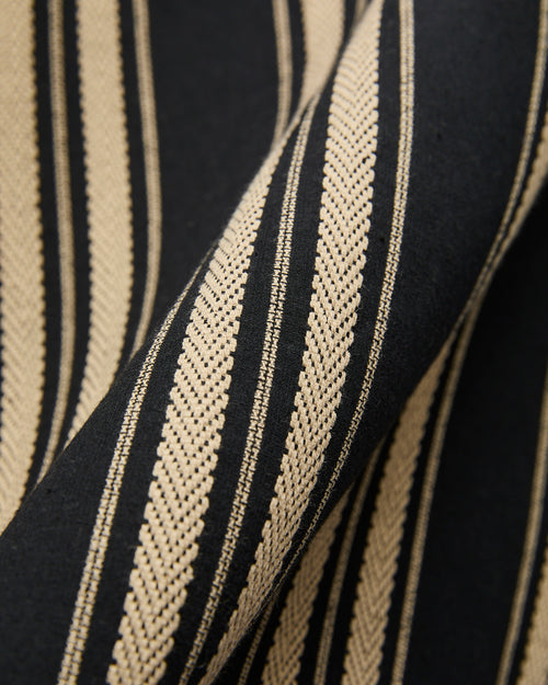"Dobby Bands" Aloha Shirt in Black