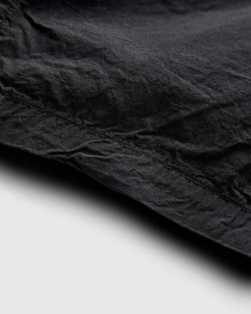 Cotton-Linen Wide Fit New Yorker Shorts in Black