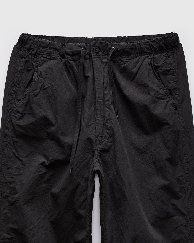 Cotton-Linen Wide Fit New Yorker Pants in Black