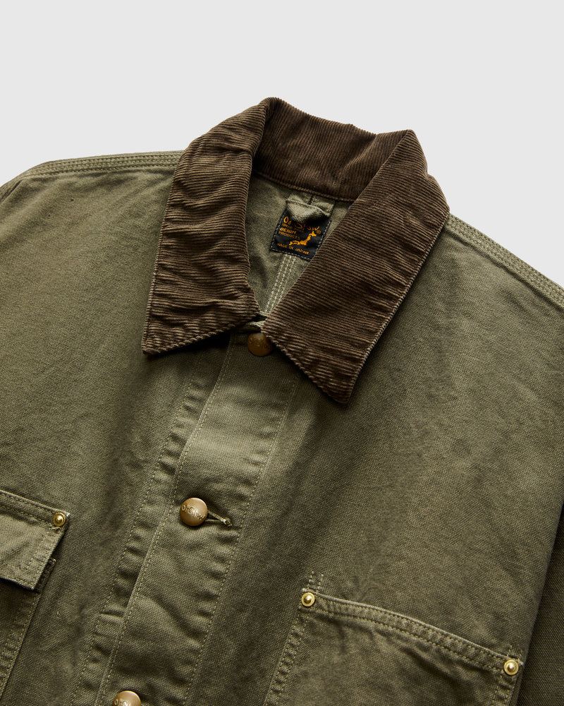 Relaxed Fit Canvas Coverall in Army Green