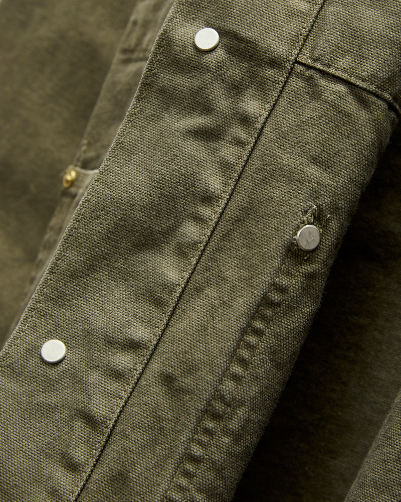 Relaxed Fit Canvas Coverall in Army Green