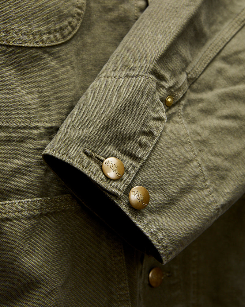 Relaxed Fit Canvas Coverall in Army Green