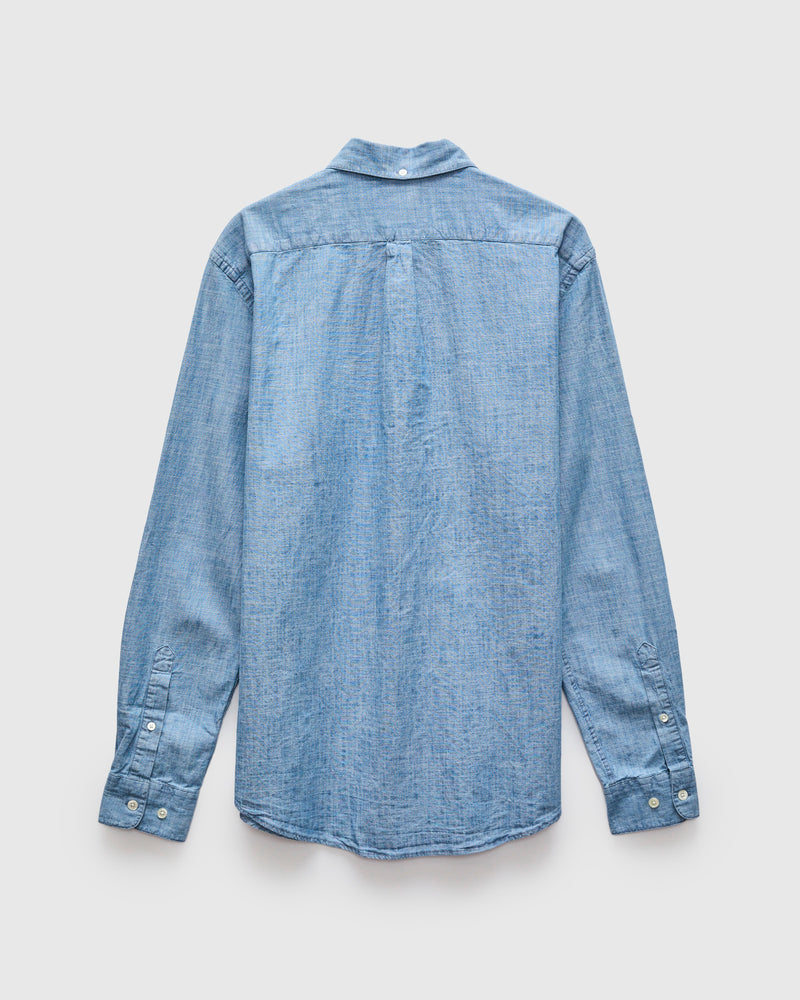 Chambray Button-Up Shirt in Blue