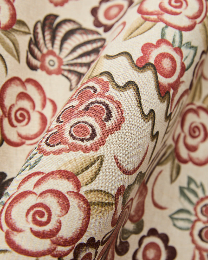 Flowers Painting Shirt in Ecru Scarlet