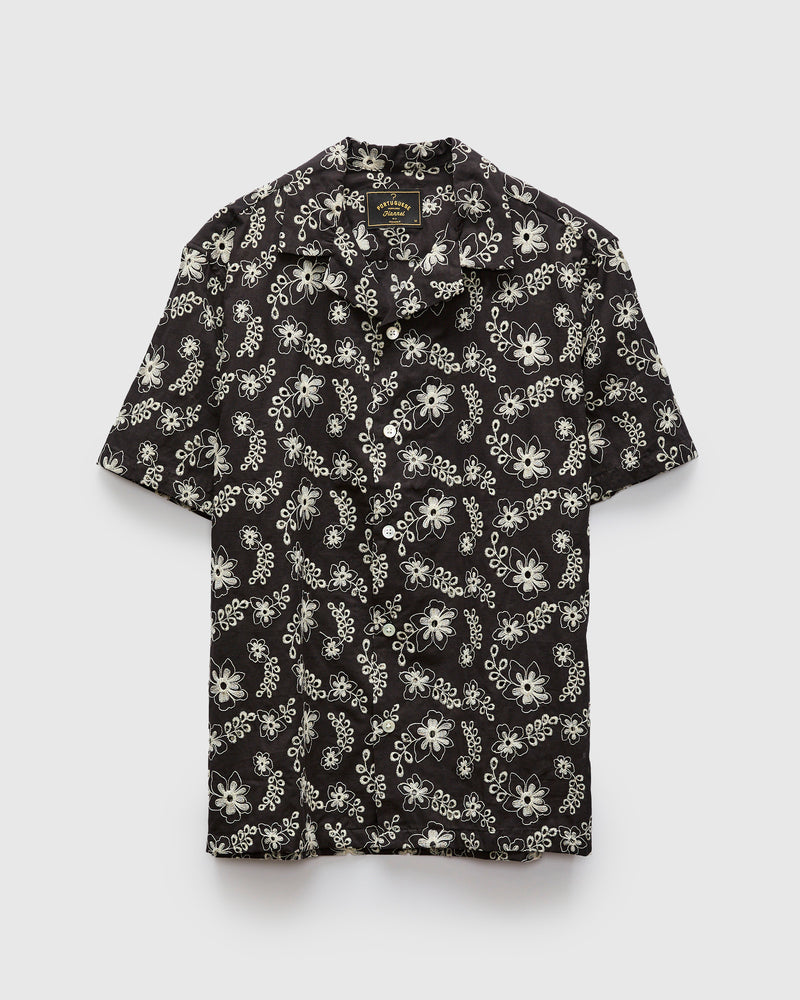 Folclore 4 Embroidery Shirt in Black