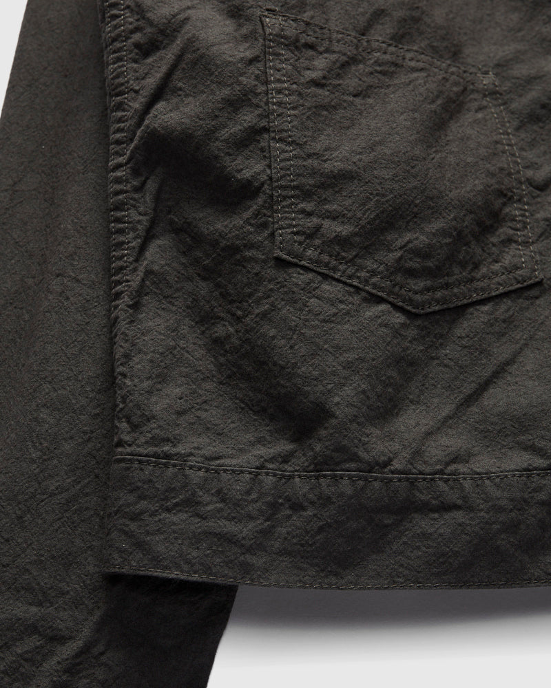 Linen Cotton Trucker Jacket in Charcoal