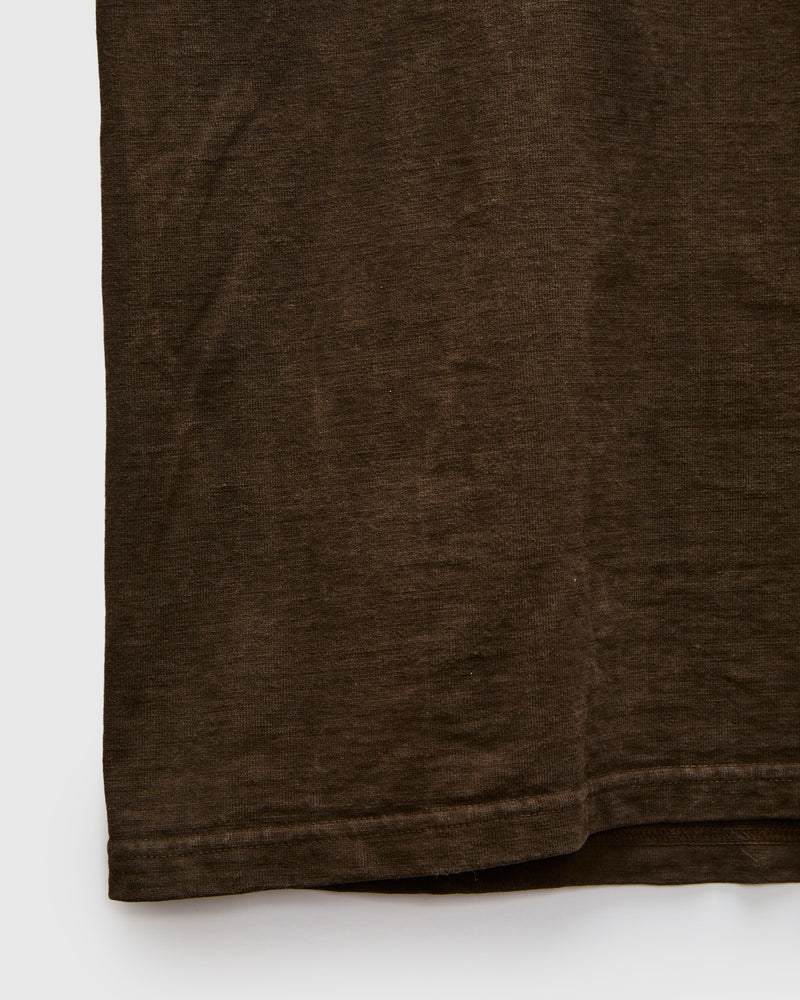 "Amami Mud-Dyed" Loopwheel T-Shirt in Dark Brown