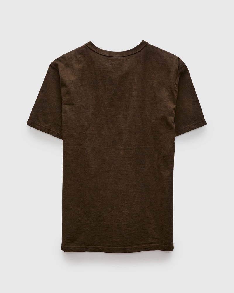 "Amami Mud-Dyed" Loopwheel T-Shirt in Dark Brown