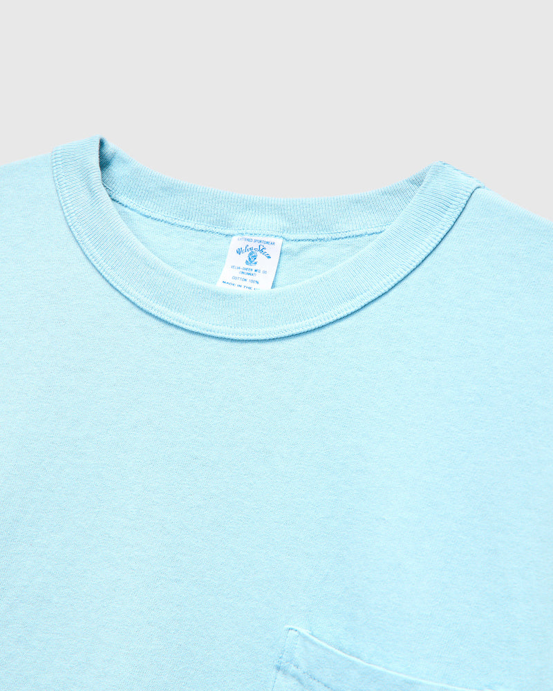 Pigment Dyed Pocket Tee in Turquoise Blue