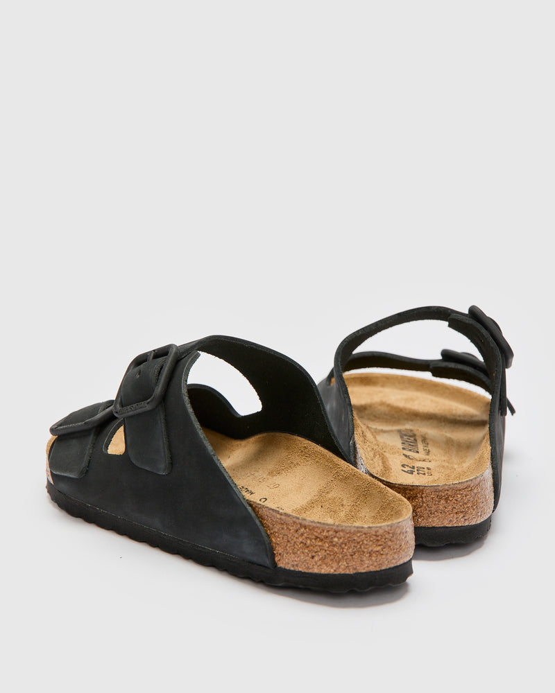 Arizona Wire Buckle Sandal in Black Nubuck