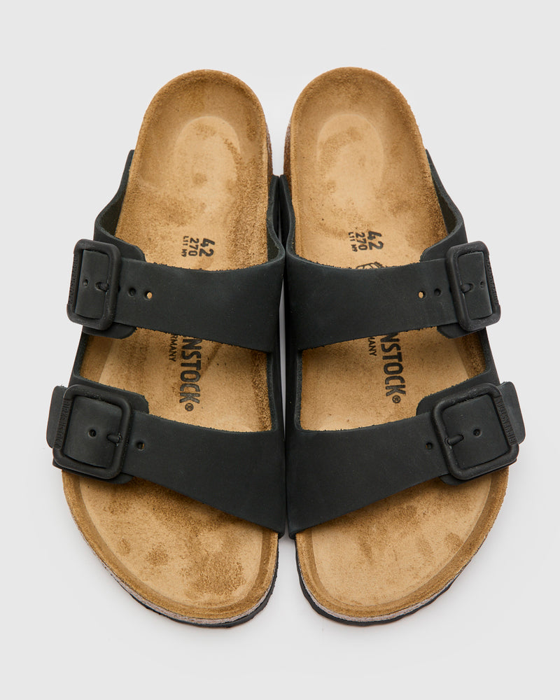 Arizona Wire Buckle Sandal in Black Nubuck