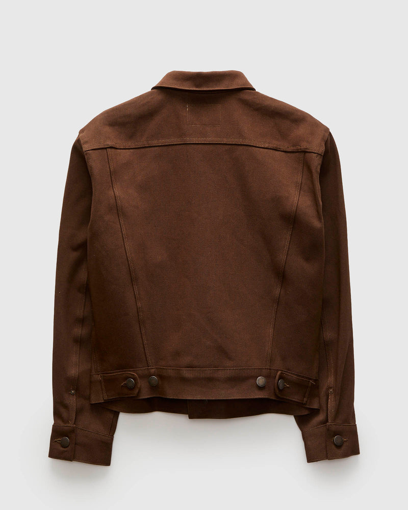 High Low 15oz Selvedge Denim Jacket in Dark Brown