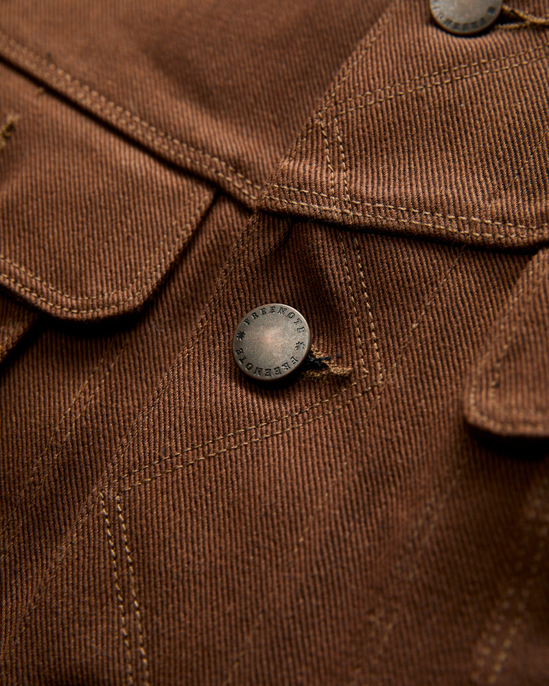 High Low 15oz Selvedge Denim Jacket in Dark Brown