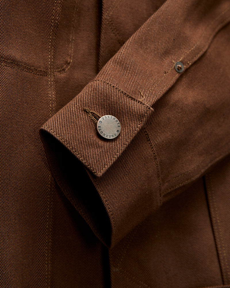 High Low 15oz Selvedge Denim Jacket in Dark Brown