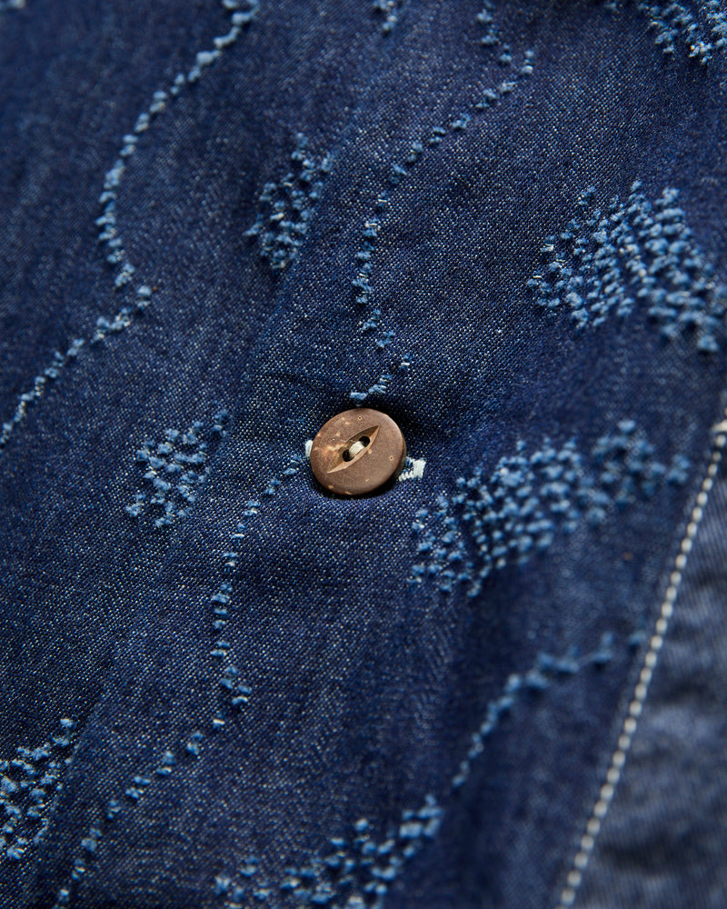Aloha Shirt in Indigo Fireworks