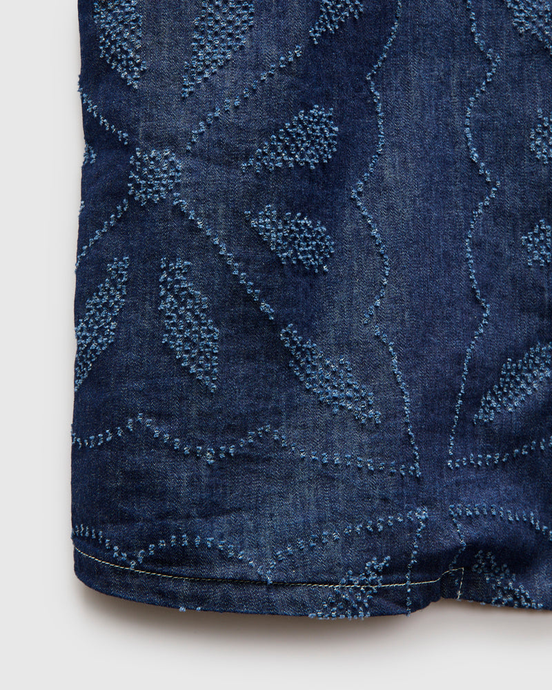 Aloha Shirt in Indigo Fireworks