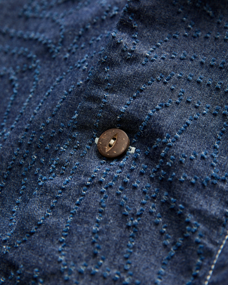 Aloha Shirt in Indigo Flower