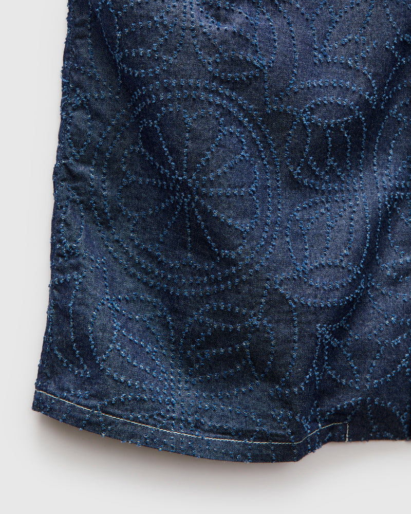 Aloha Shirt in Indigo Flower