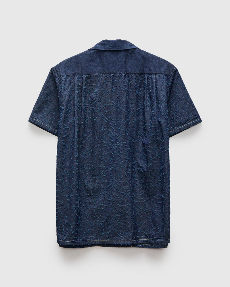 Aloha Shirt in Indigo Flower