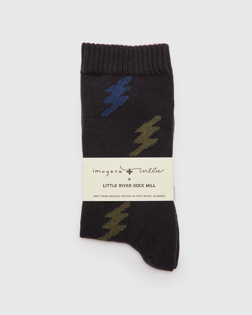 Bolt Socks in Vintage Black