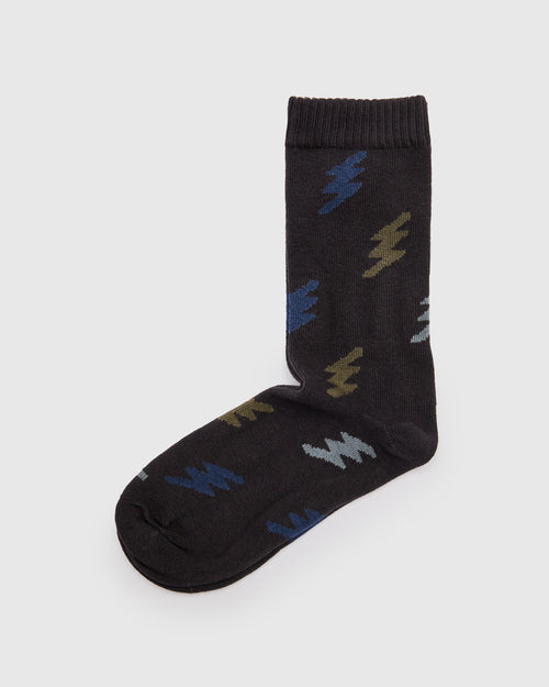 Bolt Socks in Vintage Black