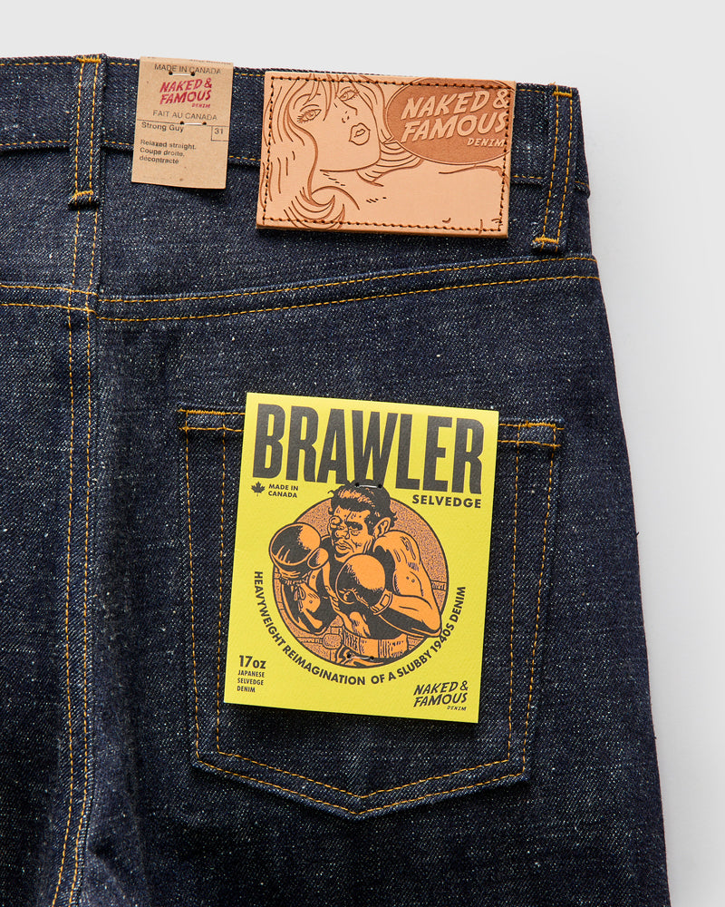 "Brawler" 17oz Selvedge Denim - Strong Guy Fit