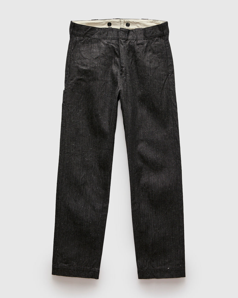 Herringbone Nep Work Pants in Black